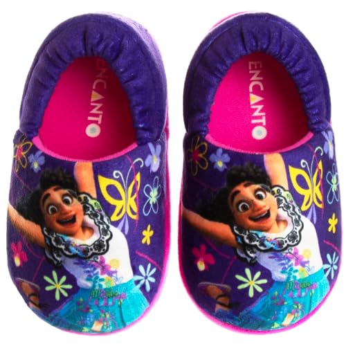 Pantuflas Disney Girl Encanto - Pantuflas de felpa ligeras, cálidas, cómodas y suaves para niñas pequeñas (bebés y niños pequeños)