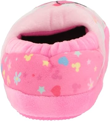 Pantuflas de Minnie Mouse para niñas de Josmo Kids, pantuflas cálidas de felpa para interiores, color fucsia y morado (para bebés y niños pequeños)