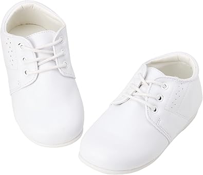 Zapatos de vestir para bebés Josmo para niños: zapatos Derby informales de cuero sintético para caminar (para bebés y niños pequeños), talla 3 para bebés, color negro