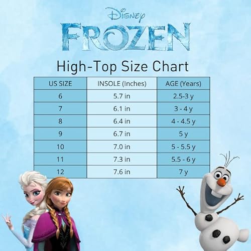 Zapatillas de lona informales Frozen - Zapatillas sin cordones con personajes de Anna y Elsa para niñas (tallas para niñas pequeñas)