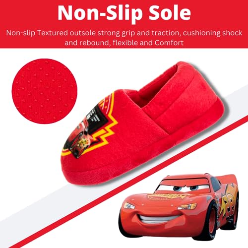 Pantuflas de Disney Cars: pantuflas de Rayo McQueen (para niños pequeños)