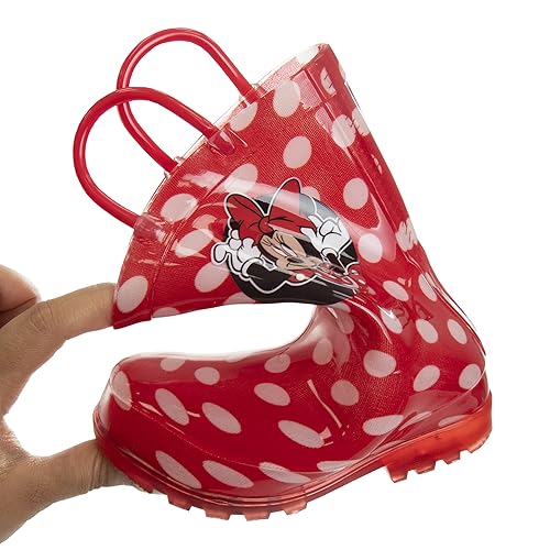 Botas de lluvia impermeables de Minnie Mouse con asa fácil de tirar (para niños pequeños)