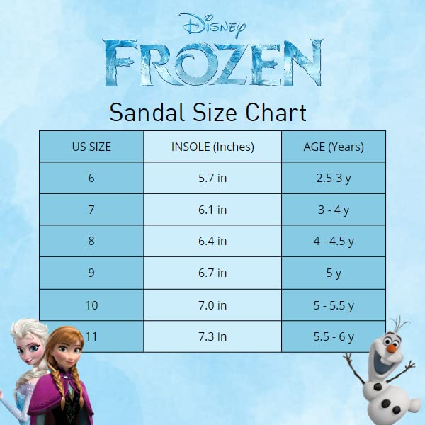 Disney Girls Frozen Summer Light Up Sandals Open Toe - Outdoor Slip-on Quick Dry Waterproof (Toddler/Little Kid)