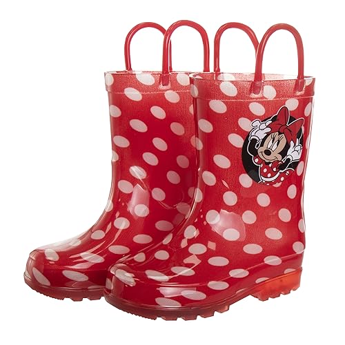 Botas de lluvia impermeables de Minnie Mouse con asa fácil de tirar (para niños pequeños)