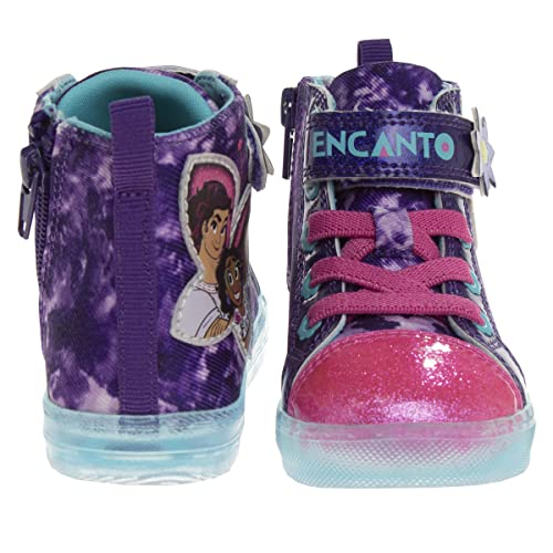 Disney Encanto Shoes Casual Canvas - Zapatillas deportivas sin cordones Mirabel - Morado con luz (para niños pequeños)