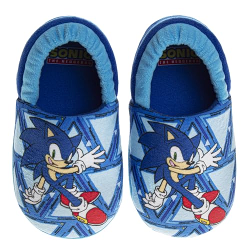 Pantuflas Josmo Sonic the Hedgehog - Zapatillas de casa para niños ligeras, afelpadas, cálidas, cómodas y suaves (para bebés y niños pequeños)