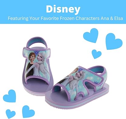 Sandalias Disney Frozen: sin cordones, de secado rápido, impermeables (para niños pequeños)