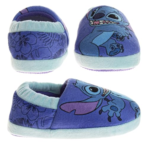 Pantuflas Disney Kids Lilo y Stitch para niñas - Zapatillas de casa ligeras, cómodas y cálidas con diseño de Stitch (niña pequeña)