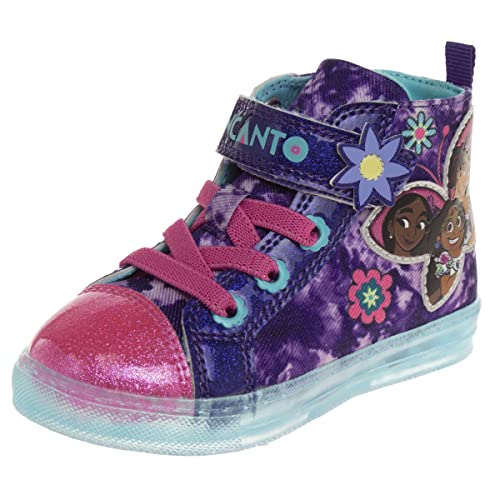 Disney Encanto Shoes Casual Canvas - Zapatillas deportivas sin cordones Mirabel - Morado con luz (para niños pequeños)