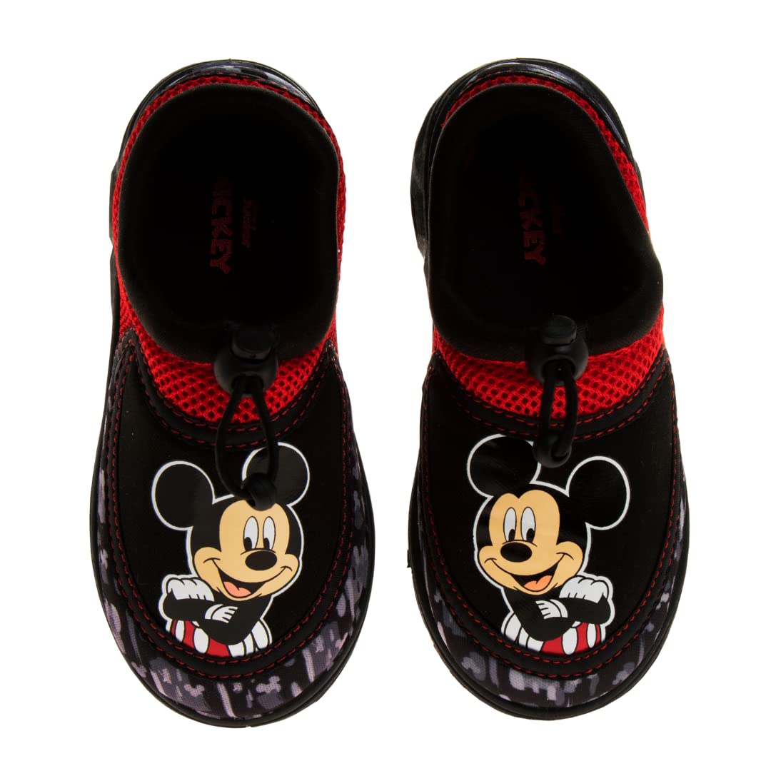 Disney Mickey Mouse Boys Water Shoes - Pool Aqua Socks for Kids- Sandals Bungee Waterproof Beach Slides Sport Character Summer Slip-on Quick Dry (Toddler/Little Kid)