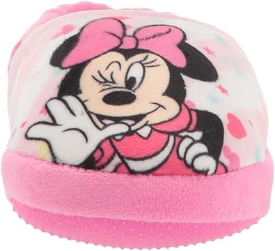 Pantuflas de Minnie Mouse para niñas de Josmo Kids, pantuflas cálidas de felpa para interiores, color fucsia y morado (para bebés y niños pequeños)