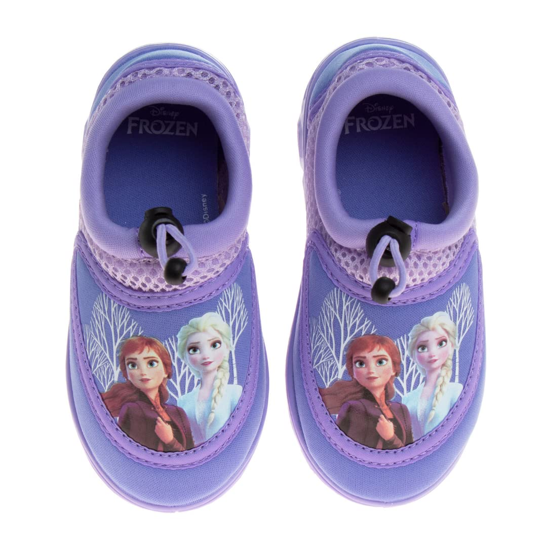 Zapatos de agua de Frozen de Disney para niñas, calcetines acuáticos para piscina para niños, sandalias de princesa Anna Elsa, toboganes de playa impermeables con elástico, personajes deportivos, sin cordones, de secado rápido (para bebés/niños pequeños)