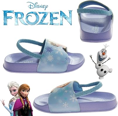 Sandalias de playa con tiras traseras y diseño de Frozen de Disney (para niños pequeños y bebés)