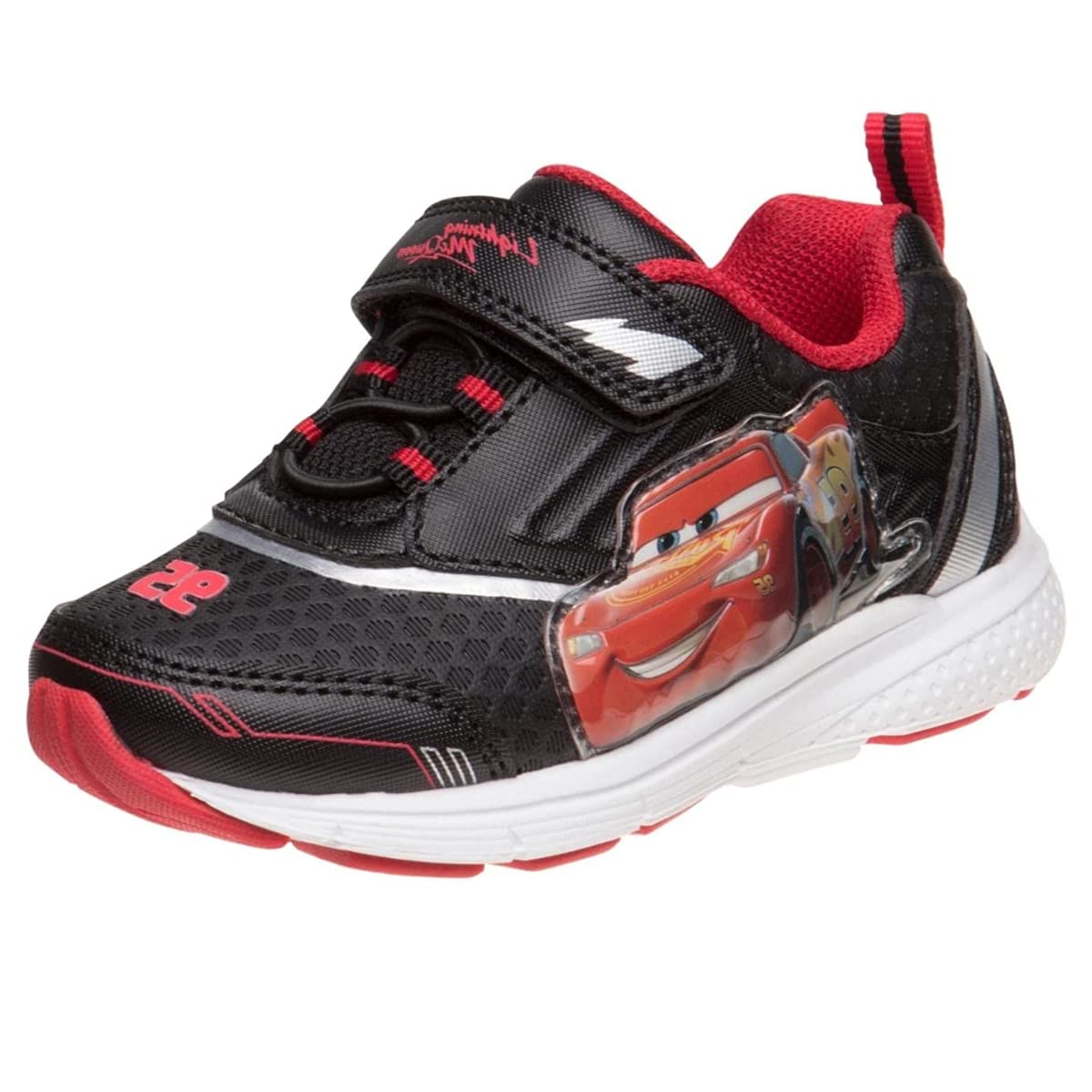 Zapatillas deportivas con luces LED de Disney Pixar Cars: zapatillas ligeras y transpirables de Lightning McQueen para niños (talla para niños pequeños)