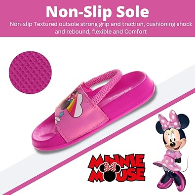 Sandalias de playa con tiras en la parte posterior y diseño de Minnie Mouse de Disney (para niños pequeños y bebés)