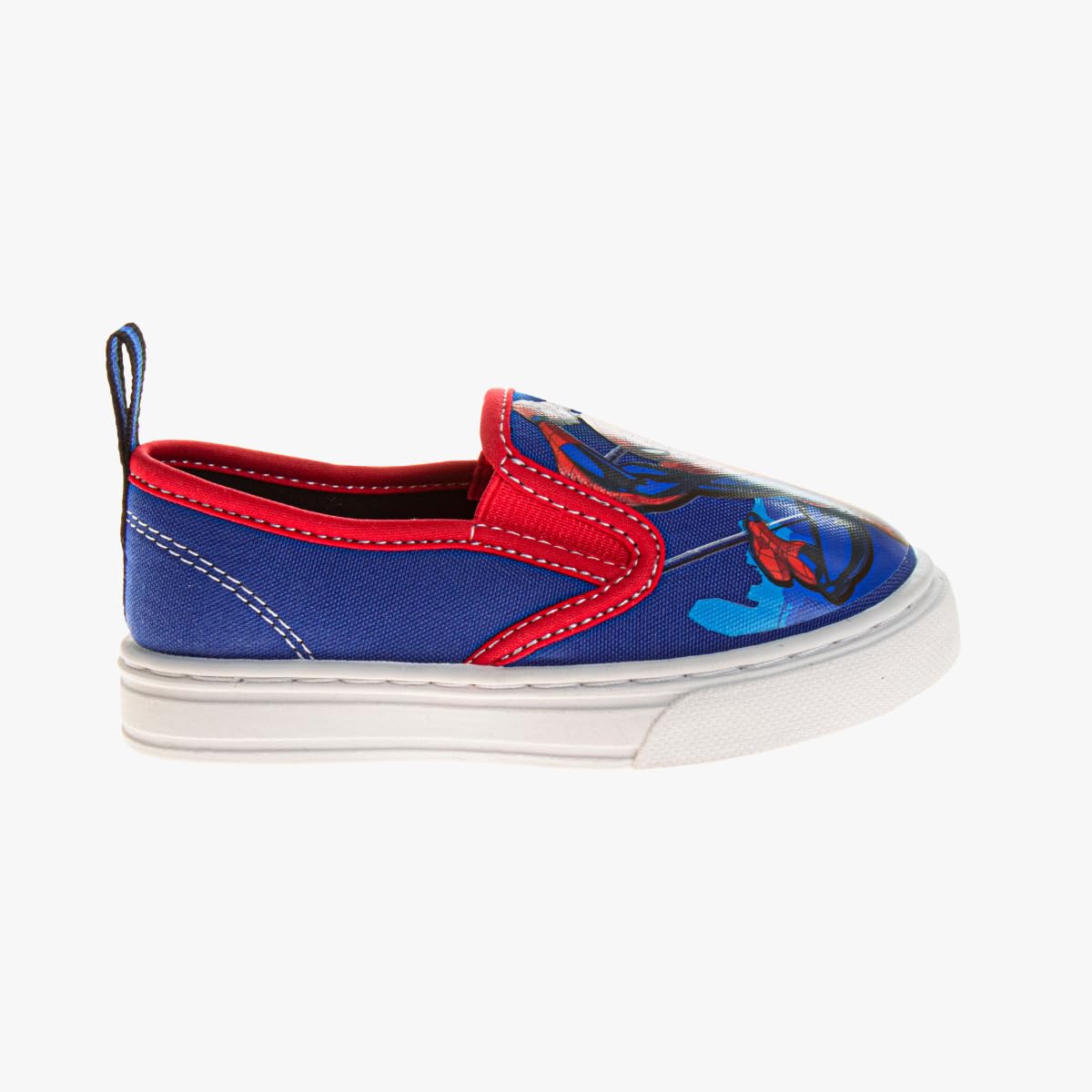 Zapatillas de lona para niños de corte bajo, informales, sin cordones y con personajes de Spiderman (para niños pequeños y pequeños)