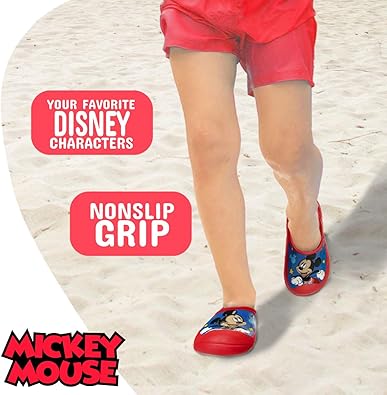 Sandalias de verano Josmo para niños con diseño de Mickey Mouse, zuecos con tiras en la parte posterior, puntera cerrada, deportivas, con personajes atléticos, sin cordones (para niños pequeños)