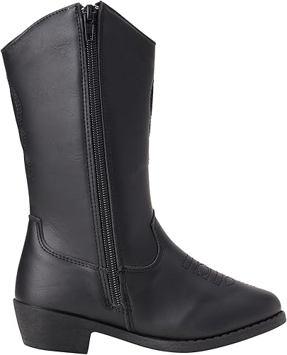 Botas KENSIE GIRL - Botas vaqueras occidentales para niñas (bebé/niña), talla 6 para niñas pequeñas, tachas negras