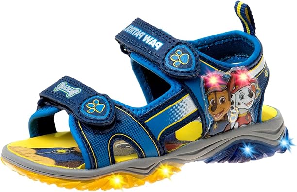 Nickelodeon Paw Patrol Sandals LED Light Up Chase Marshall Open Toes Water Shoes (Toddler/Little Kid)