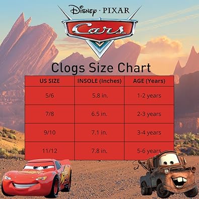 Josmo Boys Clog Water Slides Disney Cars Summer Sandal Kids Pool Shoes Backstrap Closed Toe Sport Athletic Character Slip On Clogs (Toddler - Little Kids)