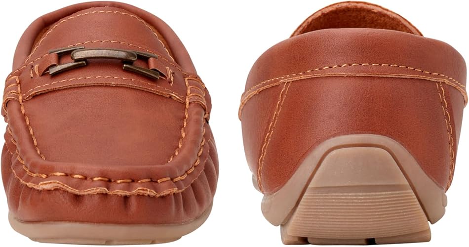 Josmo Boys’ Shoes – Casual Leatherette Moccasin Driving Loafers (Size: 5T-5 Big Kid)