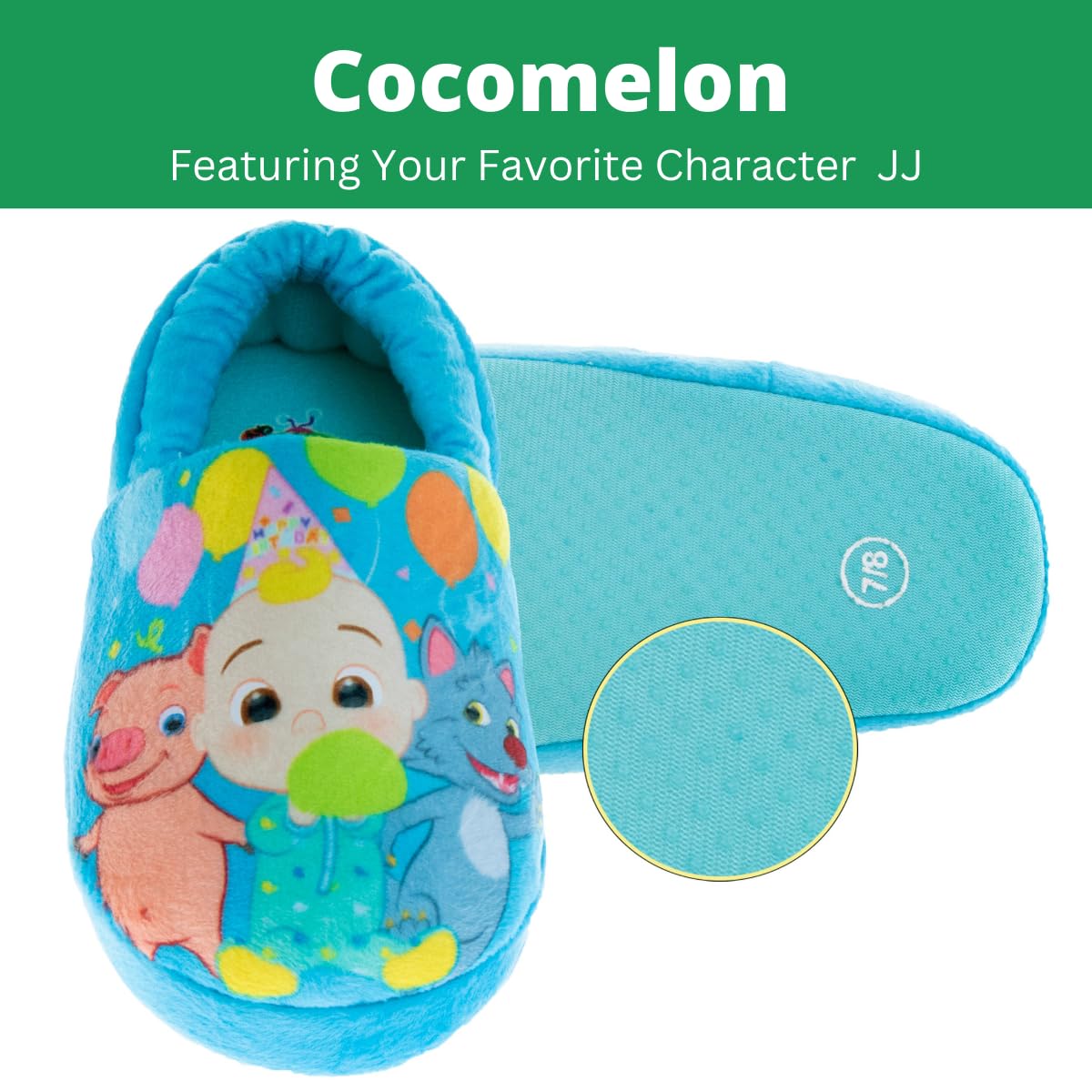 Josmo Cocomelon Toddler slippers - house shoes for boys girls warm plush bed moccasins slippers cocomelon shoes (toddler/little kid)