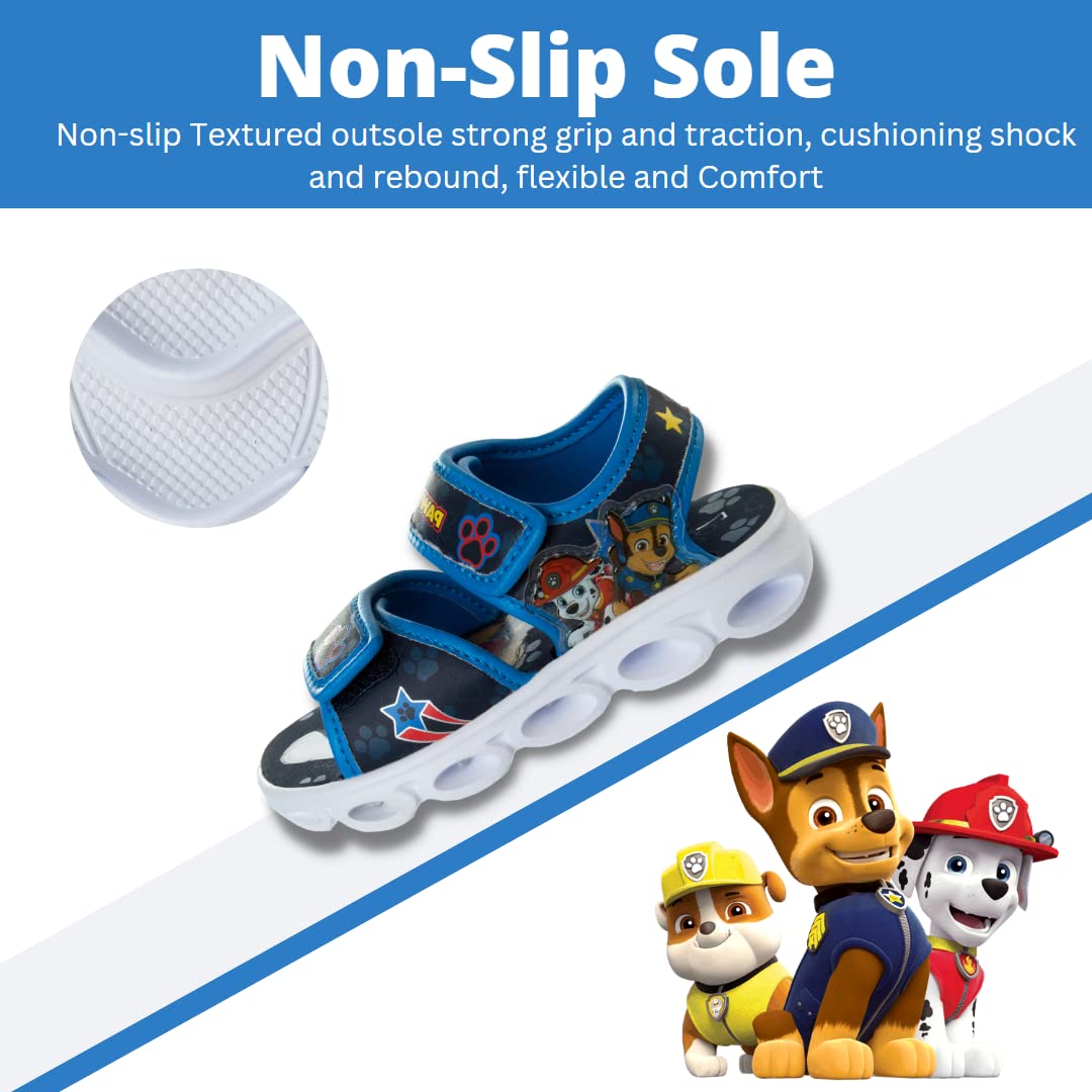 Nickelodeon Paw Patrol Sandals LED Light Up Chase Marshall Open Toes Water Shoes (Toddler/Little Kid)