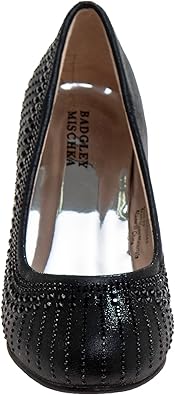 Badgley Mischka Closed Toe Heels for Kids Girls - Block Heel Dress Shoe Pumps with Crystal Frame (Sizes 13-6 Little Kid-Big Kid)