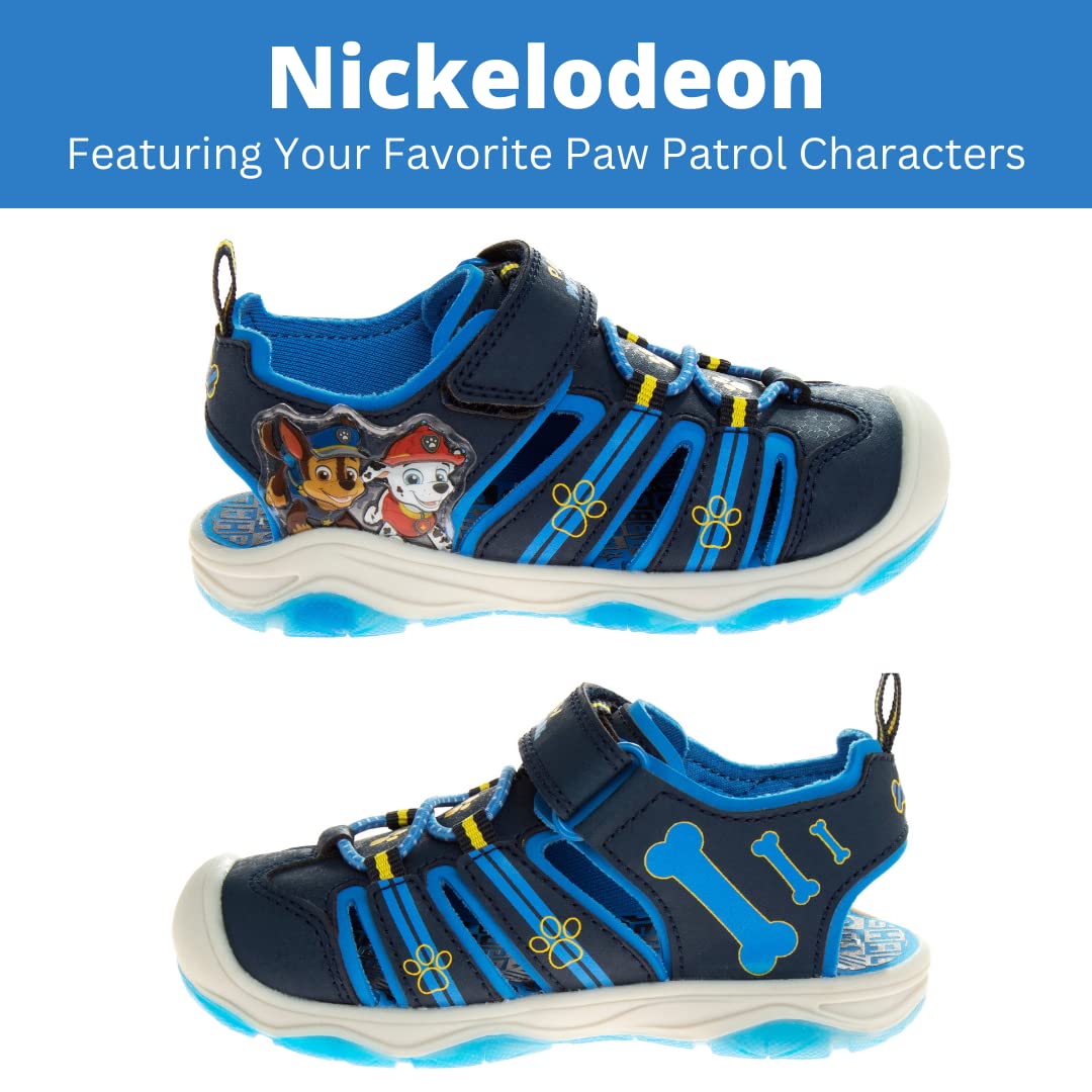 Nickelodeon Paw Patrol Sandals LED Light Up Chase Marshall Closed Toe Water Shoes (Toddler/Little Kid)