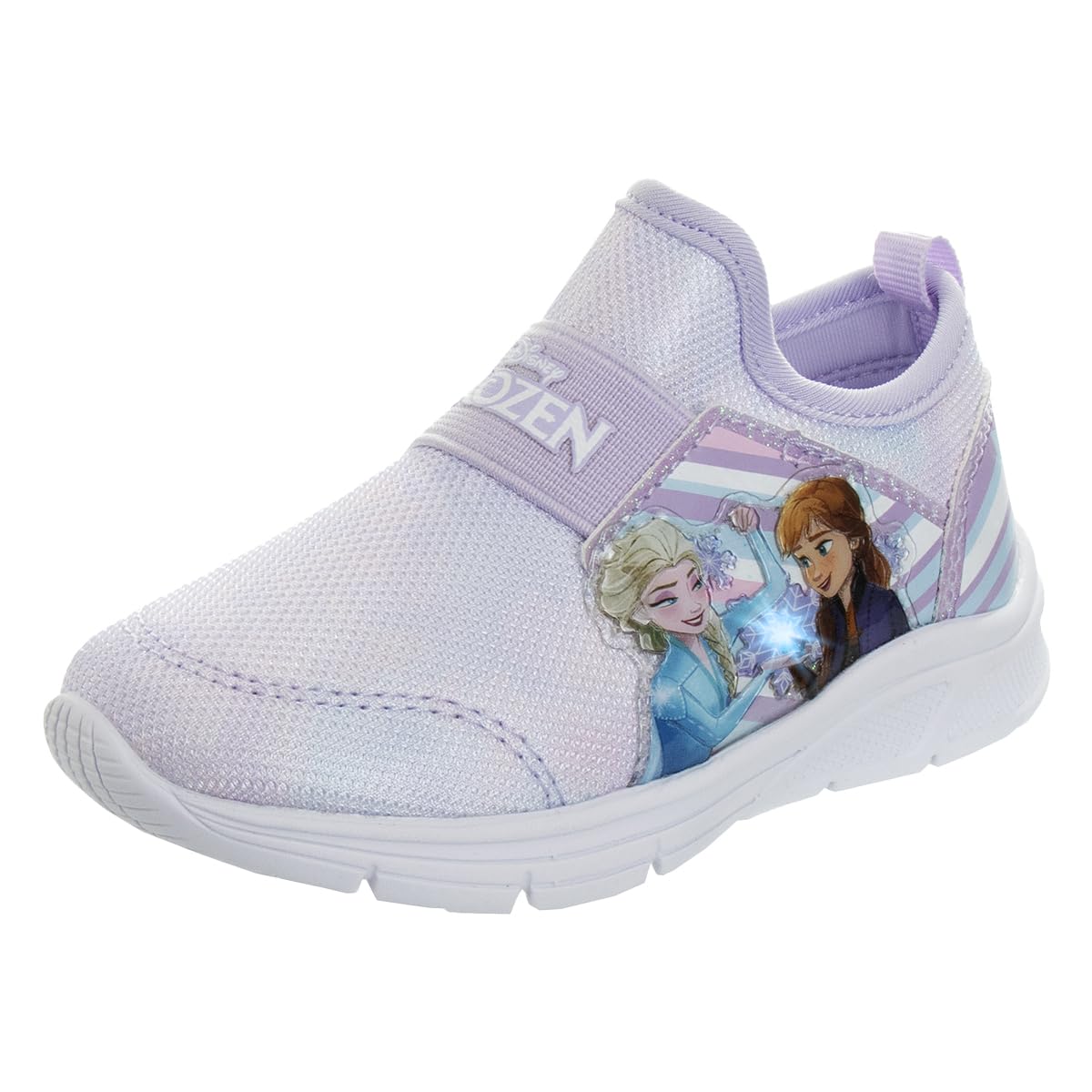 Zapatillas de deporte Frozen de Disney para niñas: zapatillas para correr sin cordones con luces (niña pequeña)