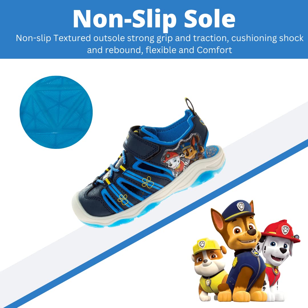 Nickelodeon Paw Patrol Sandals LED Light Up Chase Marshall Closed Toe Water Shoes (Toddler/Little Kid)