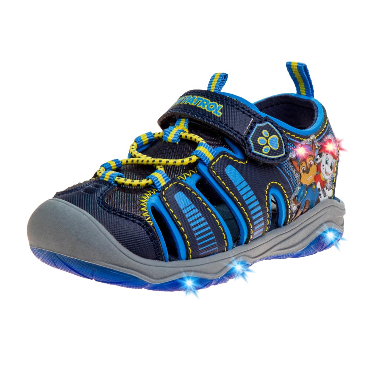 Sandalias de Nickelodeon Paw Patrol con luces LED y punta cerrada para el agua de Chase Marshall (para niños pequeños)