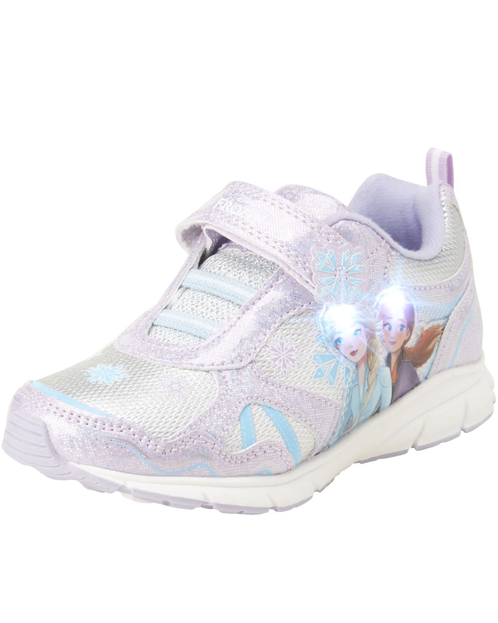 Zapatillas de deporte Frozen de Disney para niñas: zapatillas para correr sin cordones con luces (niña pequeña)