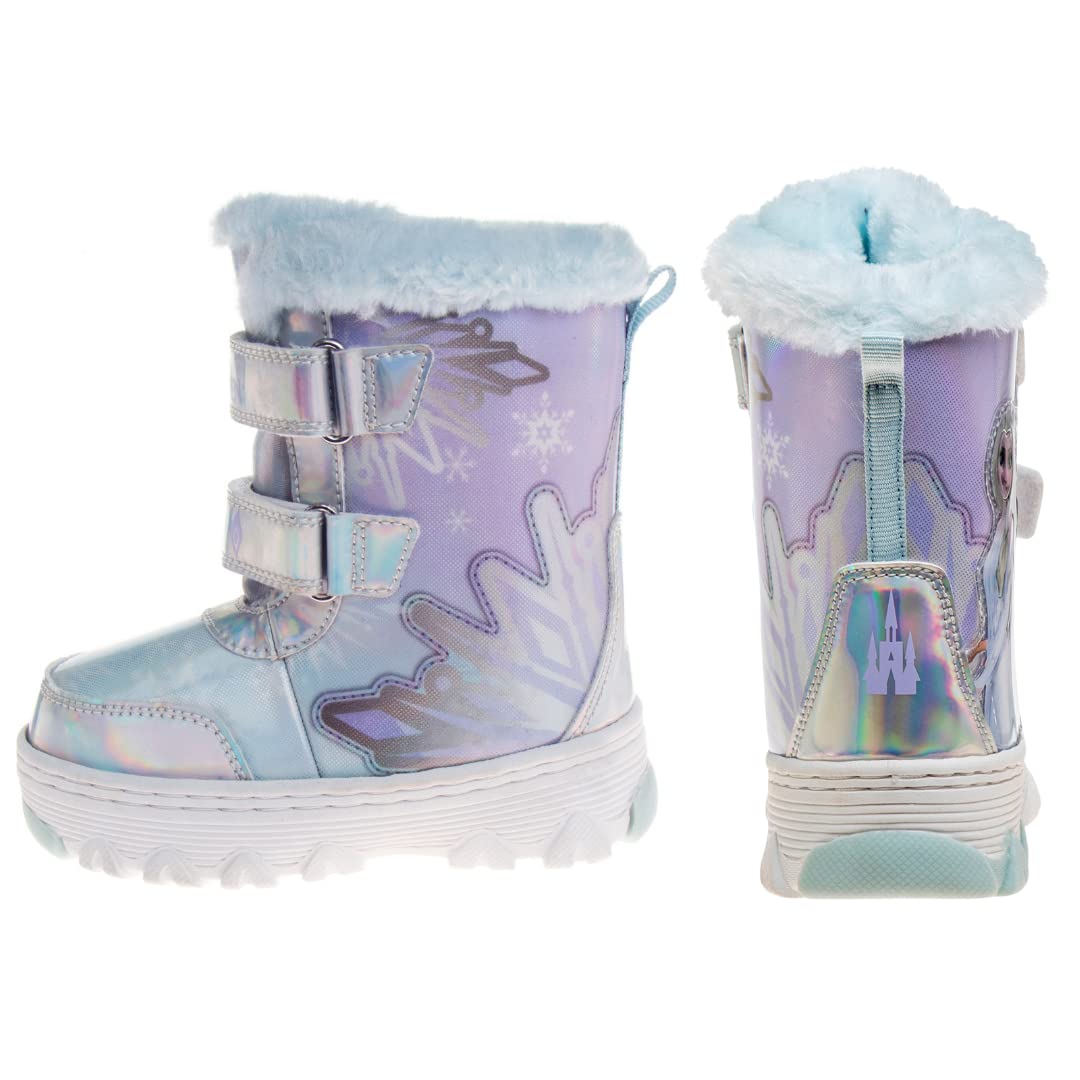 Disney Girls’ Frozen Boots – Elsa and Anna Fur Trim Snow Boots (Toddler/Little Kid)