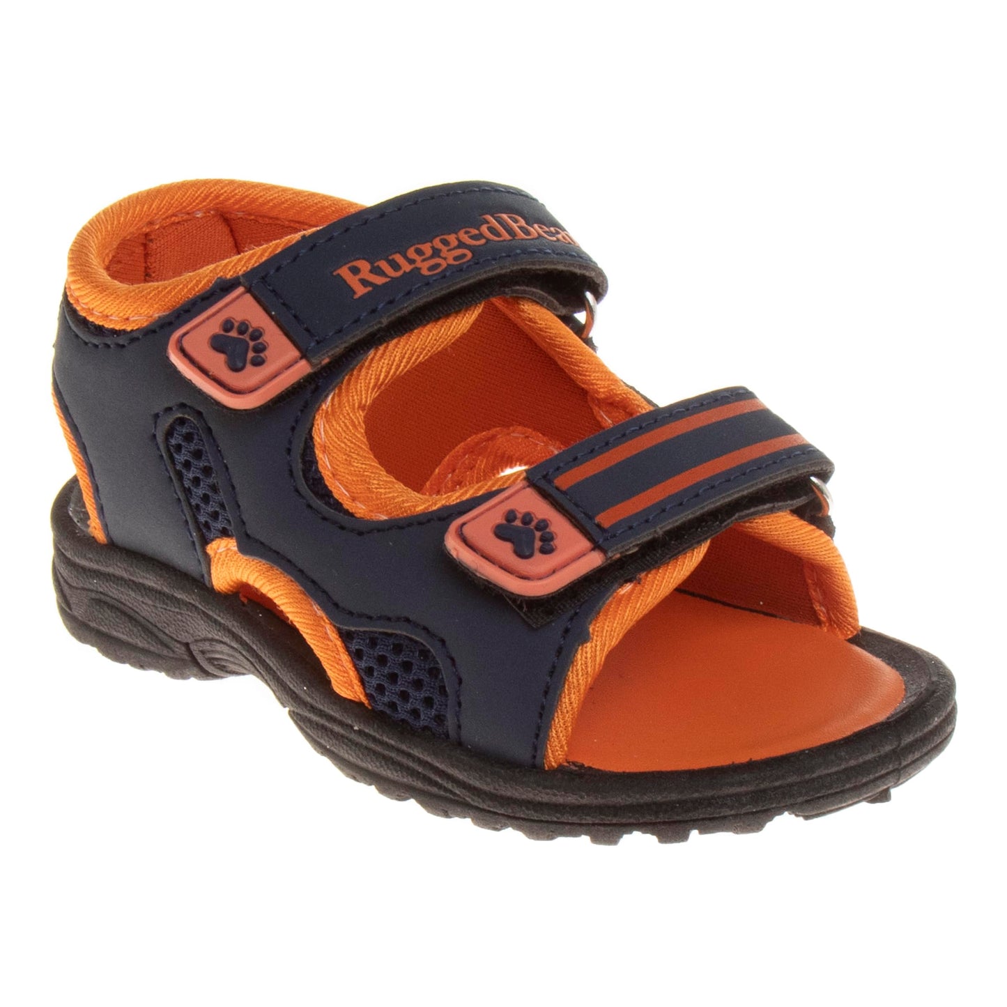 Sandalias deportivas para exteriores con punta abierta para niños y niñas de Rugged Bear, sandalias para playa, piscina, con correa ajustable, para verano, color negro y gris nube (talla mediana, para niños pequeños)