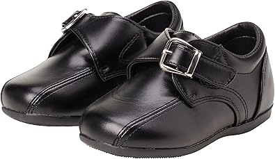 Zapato de vestir para caminar para niño Josmo (bebé, niño pequeño), talla 3 para bebé, hebilla negra