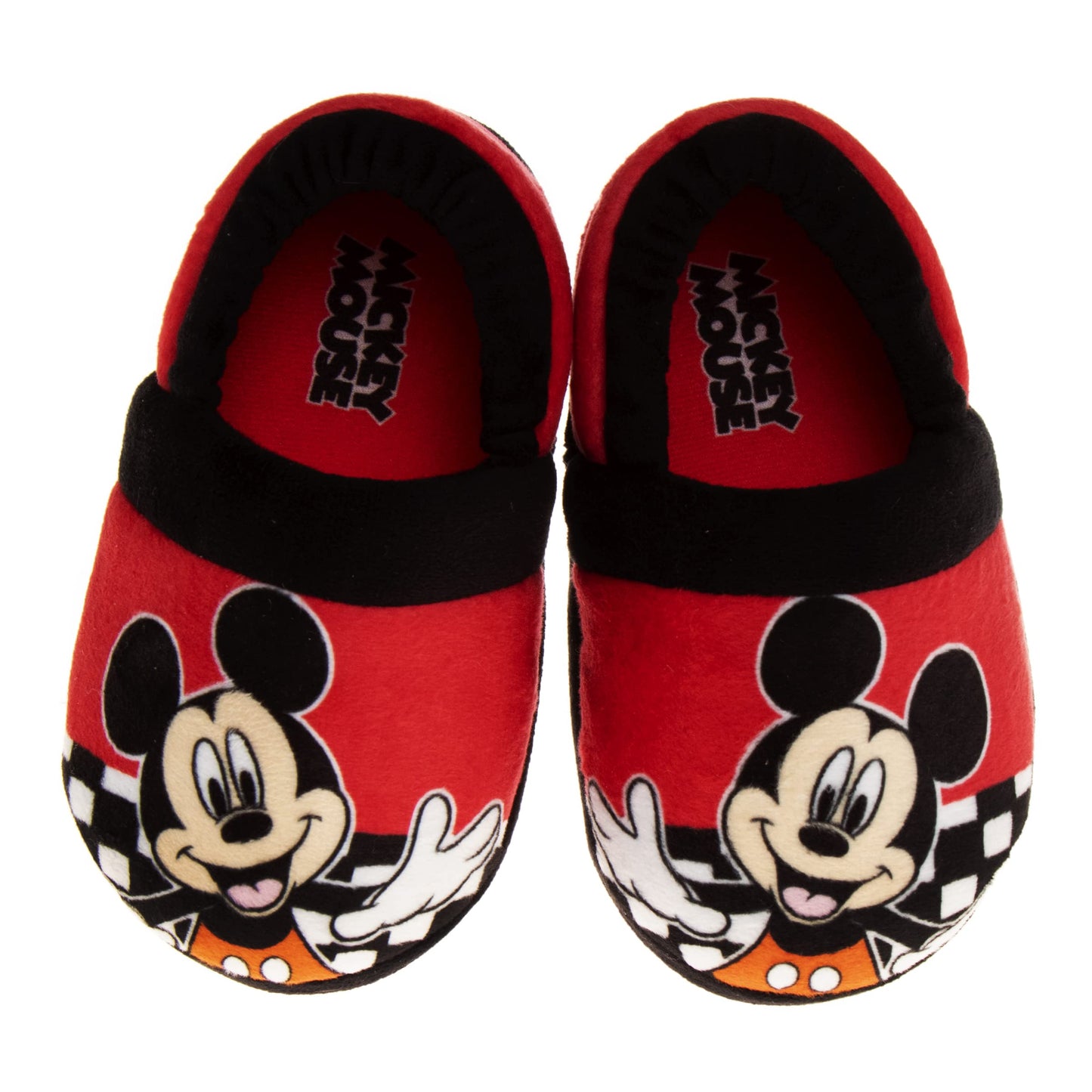 Disney Mickey Mouse Boys Slippers - Plush Lightweight Warm Comfort Soft Aline House Kids Shoes Slippers, (Toddler - Little Kid)