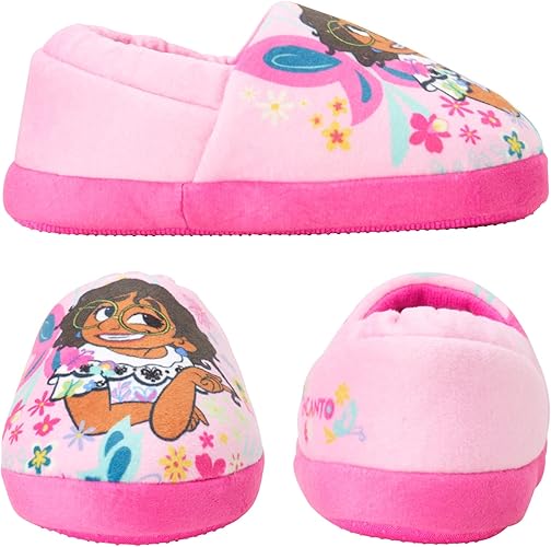 Pantuflas Disney Girl Encanto - Pantuflas de felpa ligeras, cálidas, cómodas y suaves para niñas pequeñas (bebés y niños pequeños)