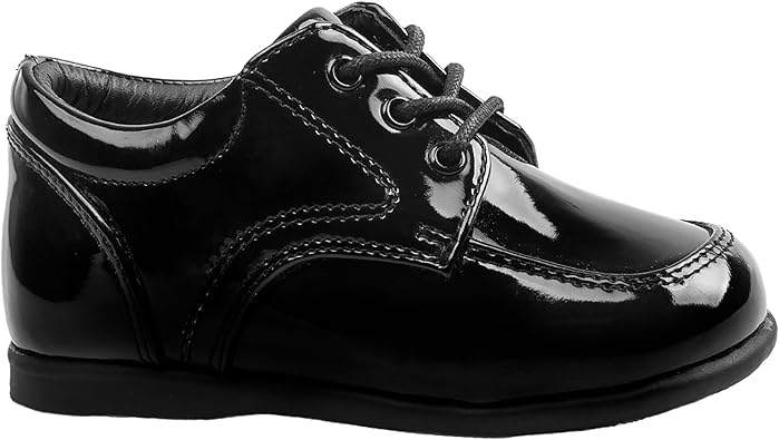 Zapatos de vestir para bebés Josmo para niños: zapatos Derby informales de cuero sintético para caminar (para bebés y niños pequeños), talla 3 para bebés, color negro