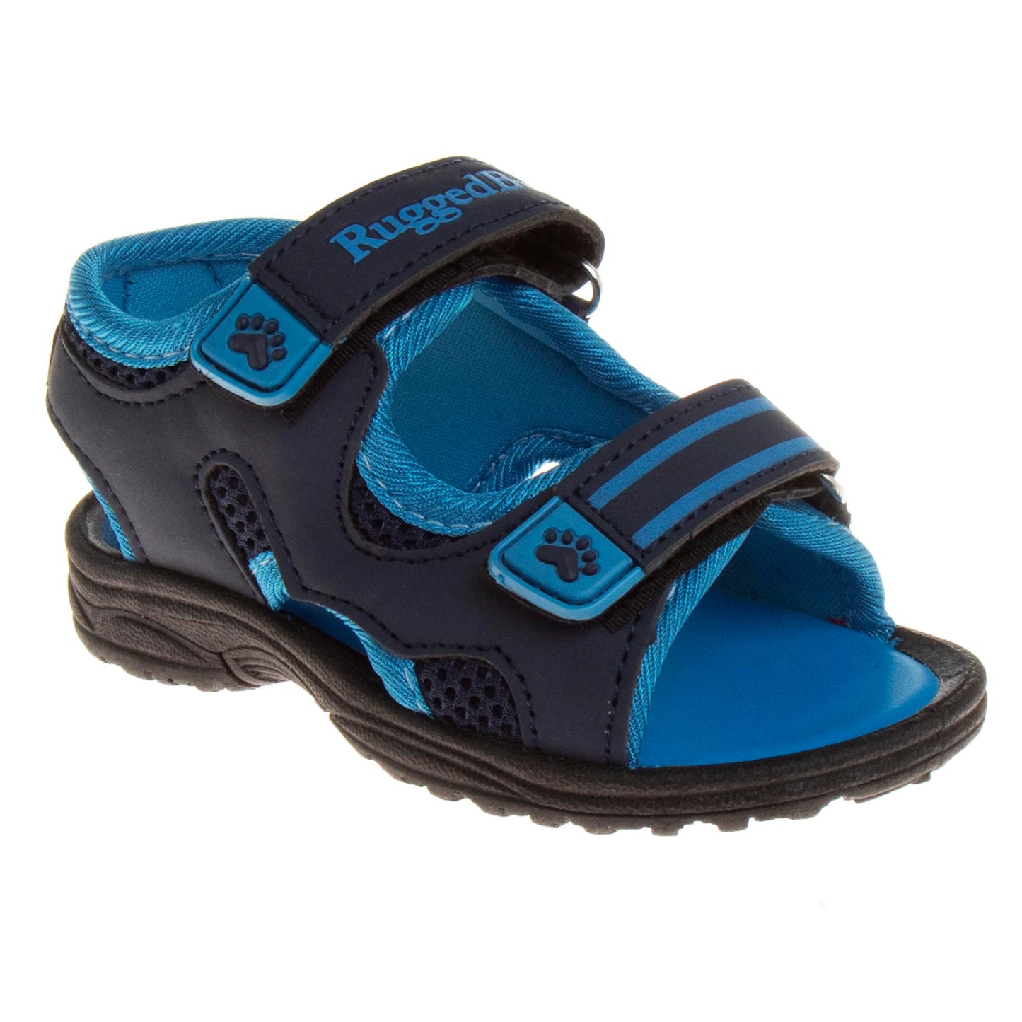 Sandalias deportivas para exteriores con punta abierta para niños y niñas de Rugged Bear, sandalias para playa, piscina, con correa ajustable, para verano, color negro y gris nube (talla mediana, para niños pequeños)