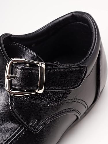 Zapato de vestir para caminar para niño Josmo (bebé, niño pequeño), talla 3 para bebé, hebilla negra