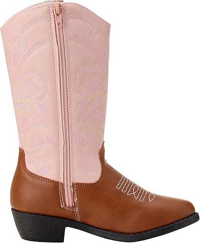 Botas KENSIE GIRL - Botas vaqueras occidentales para niñas (bebé/niña), talla 6 para niñas pequeñas, tachas negras