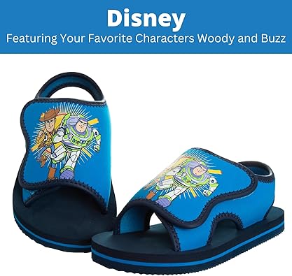 Toy Story Summer Sandals - Kids Water Shoes Adjustable Strap Open Toe Outdoor Slides - (Toddler - Little Kid)