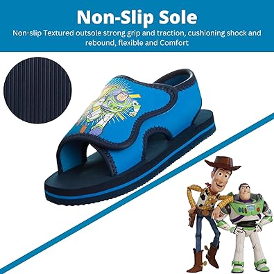 Sandalias de verano de Toy Story: zapatos acuáticos para niños con correa ajustable y punta abierta, para exteriores (para niños pequeños)