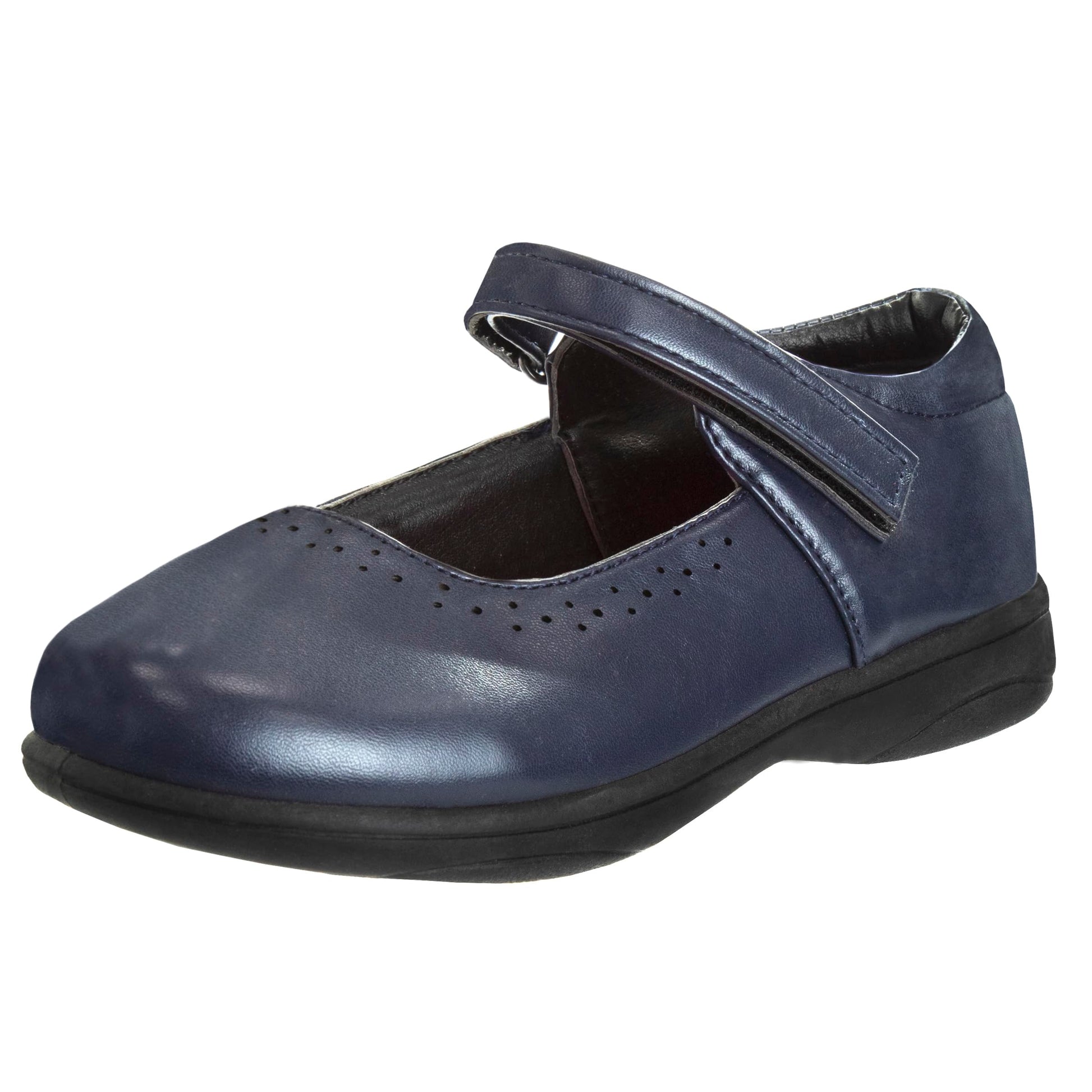 Zapatos de uniforme escolar Mary Jane bordados para niña de Petalia, color negro (talla 5 para niñas pequeñas)