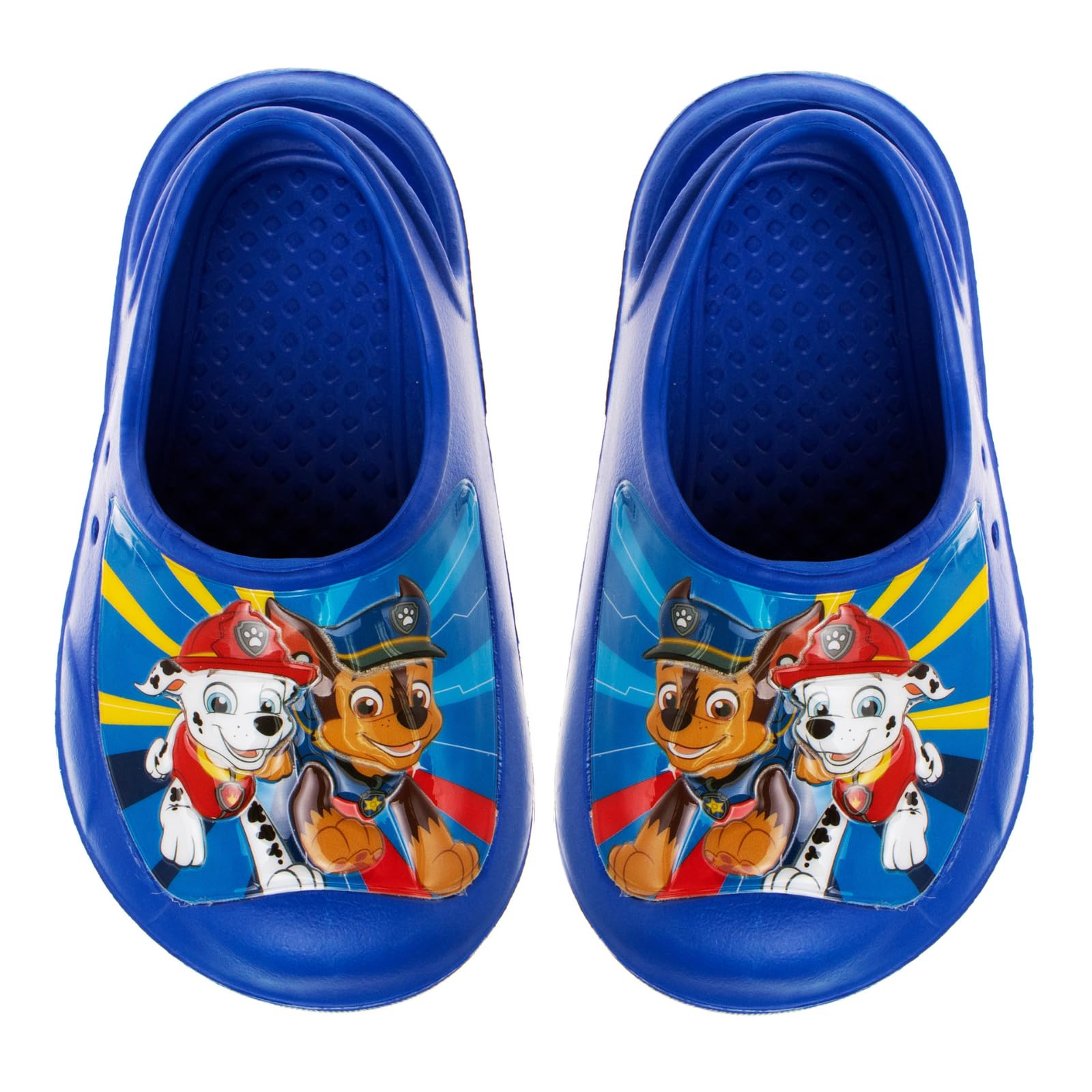 Josmo Boys Clog Water Slides - Paw Patrol Chase Marshall Summer Sandal Kids Pool Shoes - Backstrap Closed Toe Slipon Clogs - Blue (Toddler - Little Kids)