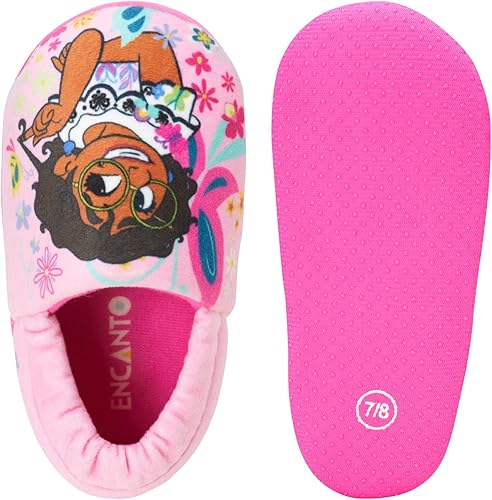 Pantuflas Disney Girl Encanto - Pantuflas de felpa ligeras, cálidas, cómodas y suaves para niñas pequeñas (bebés y niños pequeños)