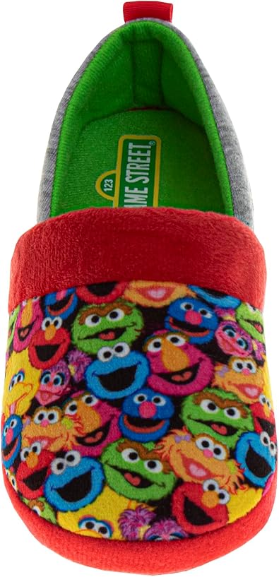 Pantuflas de Barrio Sésamo Groover BigBird CookieMonster Telly Zoe Oscar Elmo - Zapatillas de estar por casa cálidas y afelpadas para niñas y niños (tallas: bebés y niños pequeños)