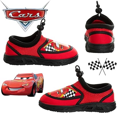 Disney Cars Water Shoes Kids Sandals -  Lightning McQueen Pool Aqua Socks Bungee Waterproof Quick Dry (toddler-little kid)