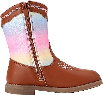 Laura Ashley Girls' Cowgirl Boots - Western Glitter Cowboy Boots (Toddler/Little Girl)